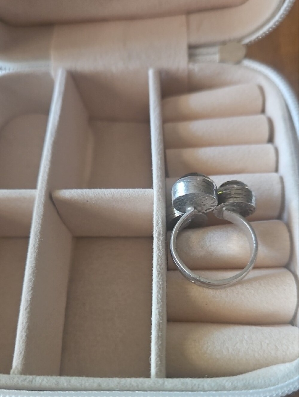 5 For $15 Green Trio Stone Silver Ring - Women's Fashion Jewelry - Picture 3 of 3